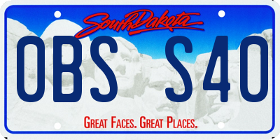 SD license plate 0BSS40