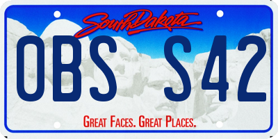SD license plate 0BSS42