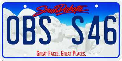 SD license plate 0BSS46