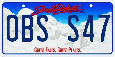 SD license plate 0BSS47