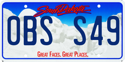 SD license plate 0BSS49