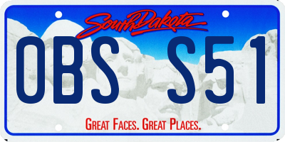 SD license plate 0BSS51