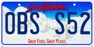 SD license plate 0BSS52