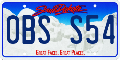 SD license plate 0BSS54