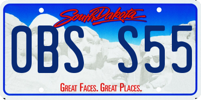 SD license plate 0BSS55