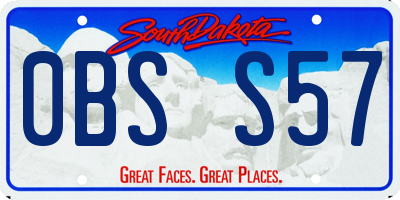 SD license plate 0BSS57