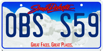 SD license plate 0BSS59