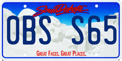 SD license plate 0BSS65