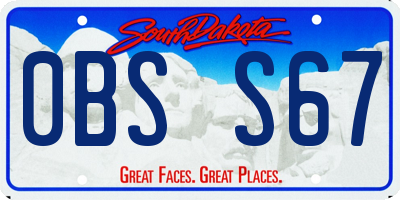SD license plate 0BSS67