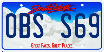 SD license plate 0BSS69