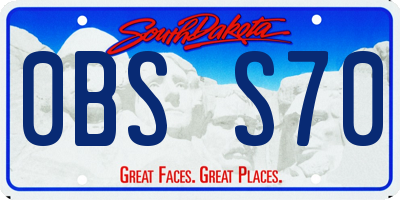 SD license plate 0BSS70