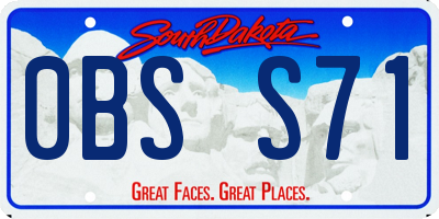 SD license plate 0BSS71