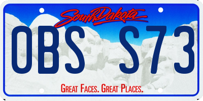 SD license plate 0BSS73