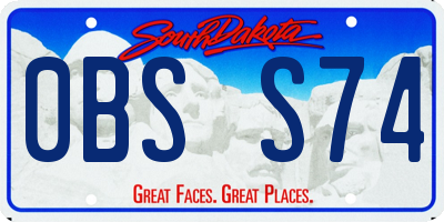 SD license plate 0BSS74