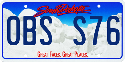 SD license plate 0BSS76