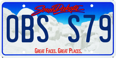 SD license plate 0BSS79