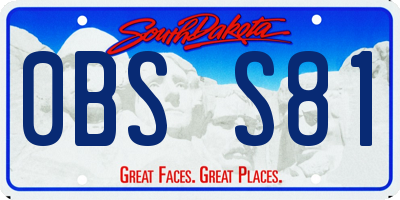 SD license plate 0BSS81