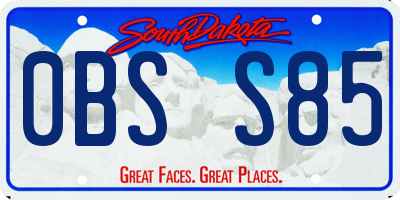 SD license plate 0BSS85