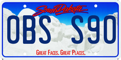 SD license plate 0BSS90