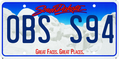 SD license plate 0BSS94