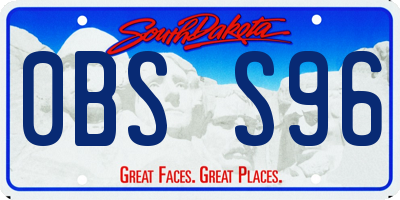SD license plate 0BSS96