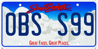 SD license plate 0BSS99