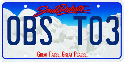 SD license plate 0BST03