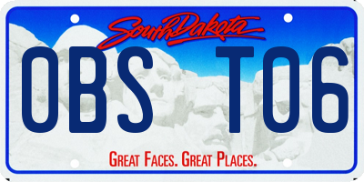 SD license plate 0BST06