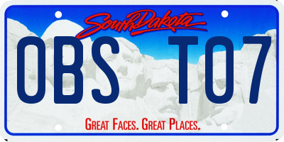 SD license plate 0BST07