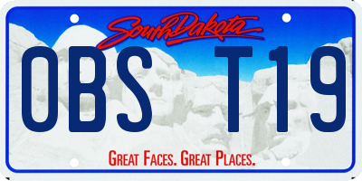 SD license plate 0BST19