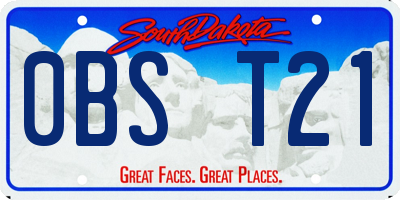 SD license plate 0BST21