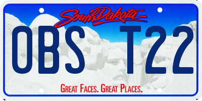 SD license plate 0BST22