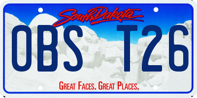 SD license plate 0BST26