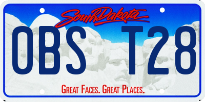 SD license plate 0BST28