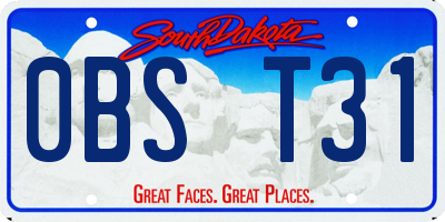 SD license plate 0BST31
