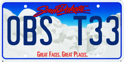SD license plate 0BST33