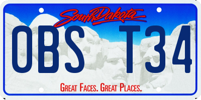 SD license plate 0BST34
