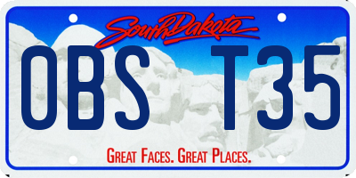 SD license plate 0BST35