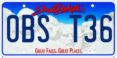 SD license plate 0BST36