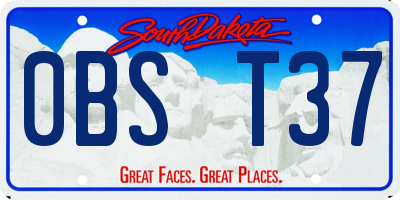 SD license plate 0BST37