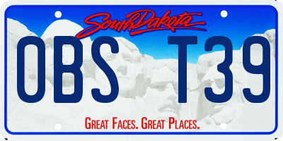 SD license plate 0BST39