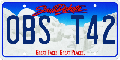 SD license plate 0BST42