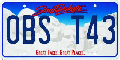 SD license plate 0BST43
