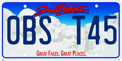 SD license plate 0BST45