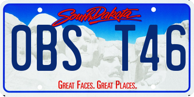SD license plate 0BST46