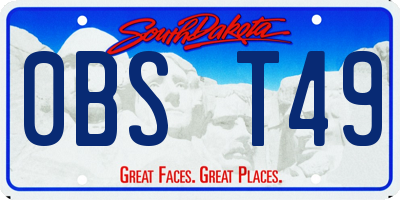 SD license plate 0BST49
