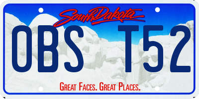 SD license plate 0BST52