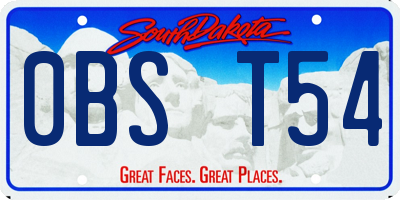SD license plate 0BST54