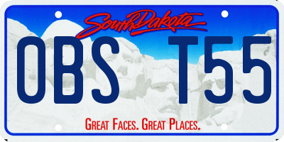 SD license plate 0BST55