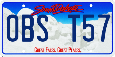 SD license plate 0BST57